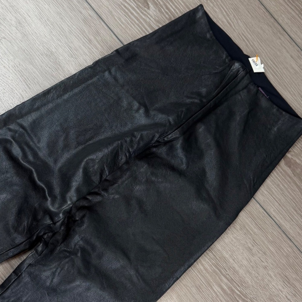 Commando Womens Faux Leather Control Leggings Black S
